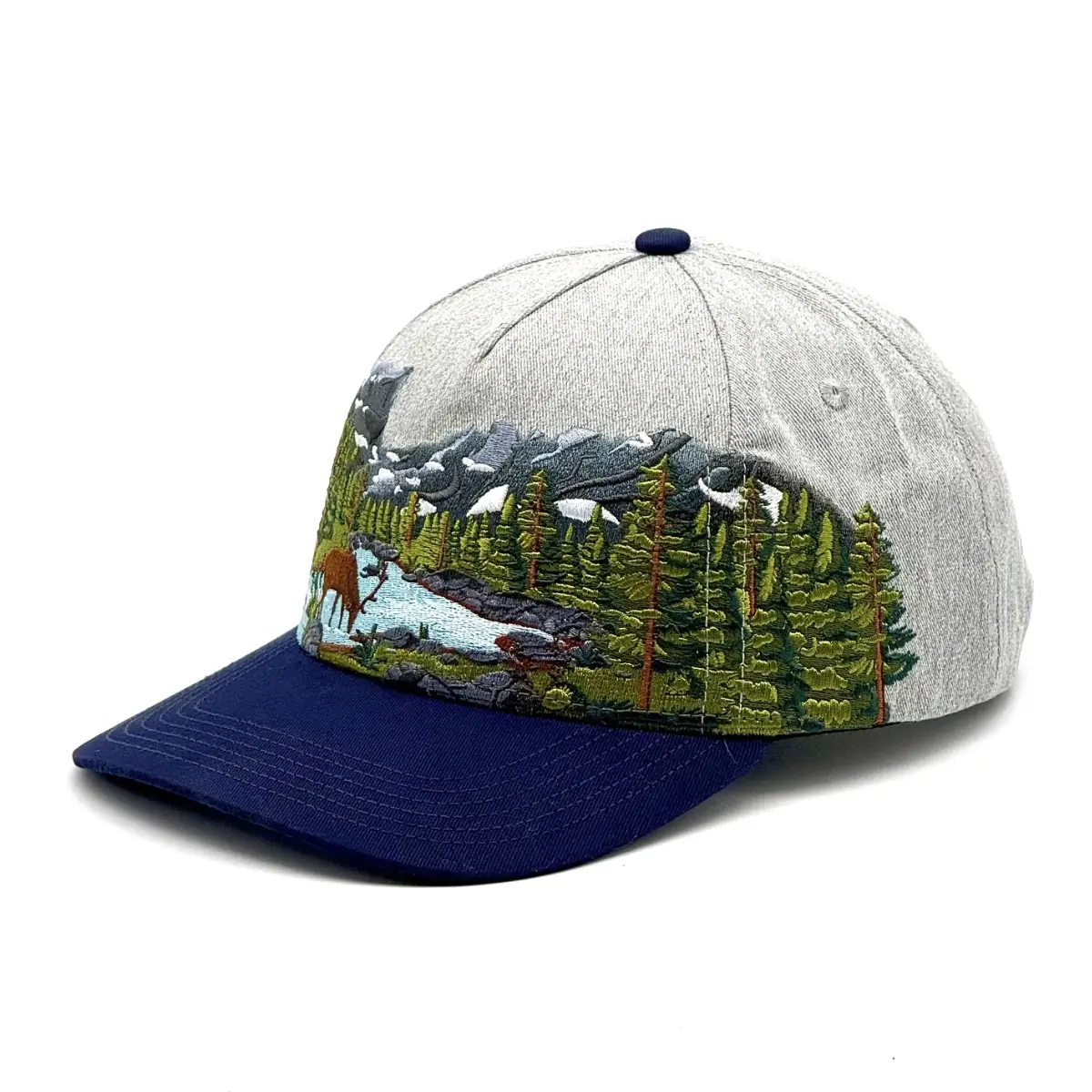Front-left photo of embroidered Rocky Mountain National Park Hat