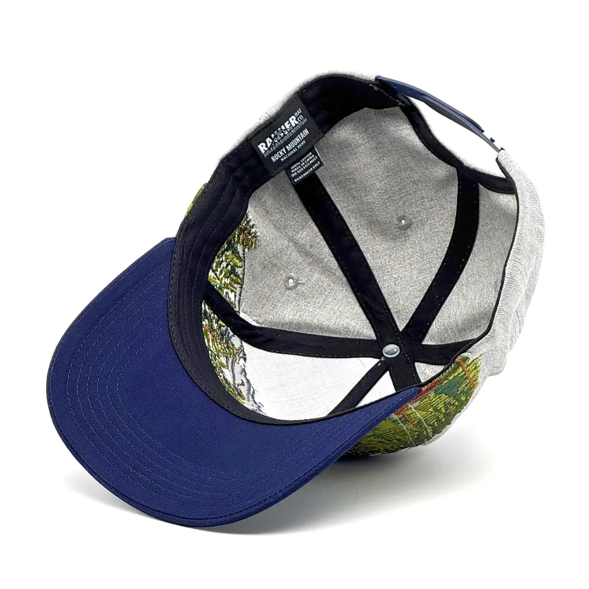 Inside photo of embroidered Rocky Mountain National Park Hat