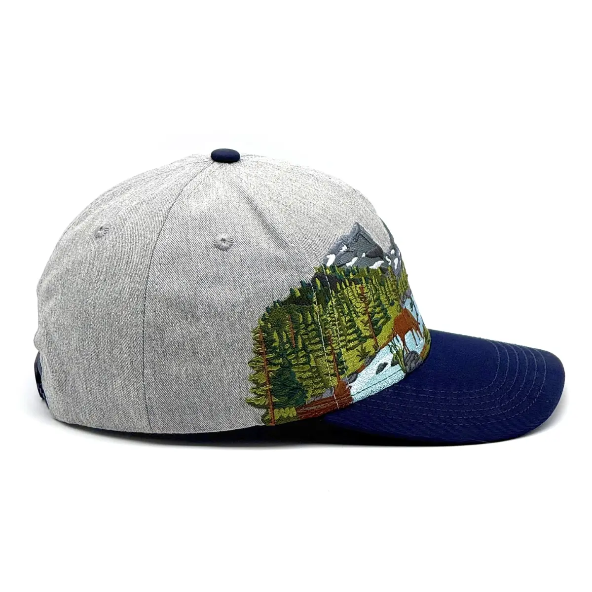 Right photo of embroidered Rocky Mountain National Park Hat